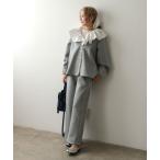 スラックス パンツ スカラップブレードレースセットアップ レディース