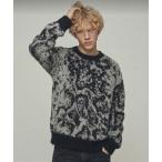 セーター ニット モノトーンジャガードルーズニット メンズ レディース