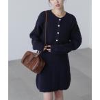 ショッピングカーデ ワンピース ケーブルニットカーデ×ワンピースセット