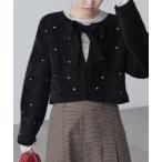 ショッピングラインストーン ニット セーター ラインストーンクロップドニットカーディガン レディース