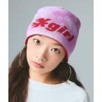 ショッピングニット帽 ニット帽 ニットキャップ LOGO AND HAZY PATTERN REVERSIBLE BEANIE レディース