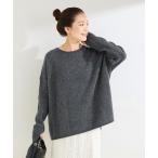 ニット セーター 獣毛混袖リブプルオーバー レディース