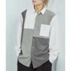 シャツ NAVY コーデユロイ切替えレギュラーシャツ メンズ