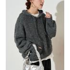 ショッピング旅行 ニット セーター 限定展開　ルーズ ニット フーディー プルオーバー レディース