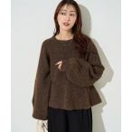 ショッピングニット ニット セーター 限定展開　ふっくら ペプラム ニット プルオーバー レディース