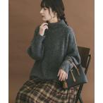 ショッピングパープル ニット セーター フワフワボトルネックニット レディース