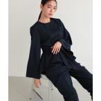 ショッピングセレモニー セットアップ 「手洗いOK」ノーカラー パンツスーツ セレモニー フォーマル 入学式・卒業式対応 フレアスリーブ ウエストリボン きれいめ セットアッ