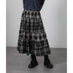 スカート Chiina/切り替えパッチワー