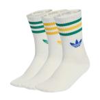 靴下 adidas 3 STRIPES CREW SOCKS 3 PAIRS / アディダス 3 ストライプ クルー ソックス 3 ペア