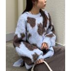 ニット セーター 「主役級」ニュアンス柄シャギーニット レディース