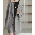 ジャケット テーラードジャケット ネップツイードピークドラペルジャケット レディース