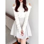 ニット セーター オープンエコファースリーブニットトップス レディース