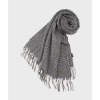 ストール マフラー ハウンドトゥース柄ウールカシミヤストール レディース