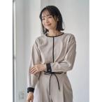 ブラウス シャツ ウォームツイル配色STクルーブラウス レディース