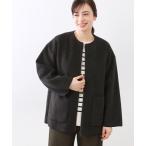 ショッピング体型カバー ノーカラーコート コート 「体型カバー／ゆったり着られる」リラクシーパイルコート レディース