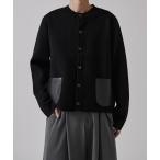 ショッピングカーデ カーディガン ウールプレーティングニットカーデ メンズ