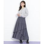 スカート 割線ランダムティアードスカート