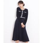 ワンピース ラメツイード配色ニットワンピース