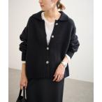 カーディガン 「追加」メタルボタン衿付きカーディガン レディース
