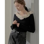 ニット セーター 「2025-26 WINTER COLLECTION」「MEISM by Re:EDIT」フリルVネックニットトップス レディース