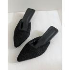 パンプス フェイクファーorボアミュール