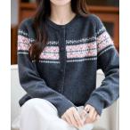 ショッピングノルディック ニット セーター ノルディック柄ジャガードカーディガン レディース