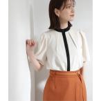「N.（N. Natural Beauty Basic）」 半袖ブラウス MEDIUM ホワイト×ブラック レディース