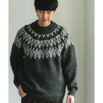 セーター ニット 求心柄モックネックニット メンズ