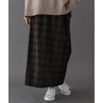 スカート FORK＆SPOON　チェックストレートスカート