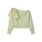 ニット セーター リボンショルダーニットトップス レディース