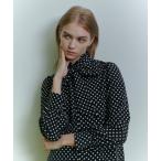 ブラウス シャツ 「LOULOU WILLOUGHBY」デシンドットフリルボウタイBL レディース