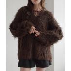 ショッピングリボン ニット セーター 前後２WAYフロントリボンシャギーニット レディース