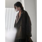 ジャケット ノーカラージャケット チェックテーラードジャケット レディース
