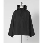 ブラウス シャツ 「LOEFF」ヘリンボン ストライプ フードシャツ UNISEX レディース メンズ