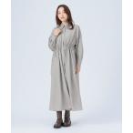 ショッピングシャツワンピース ワンピース ウエスト ドロスト チェック シャツワンピース