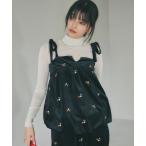 キャミソール フラワーベロアビスチェ