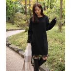 ショッピングドレッシング ワンピース 「Ｅ」レースレイヤード風ニットミニワンピース / 1215247103