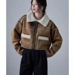 ブルゾン アウター フェイクムートンショートフライトジャケット レディース