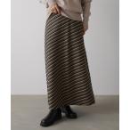 スカート バイアスストライプタイトスカート