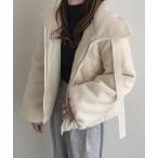 ショッピングリボン ダウンコート ダウンジャケット ビッグリボンスタンドカラー中綿ブルゾンコート レディース