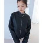 レザージャケット ライダース heartmotif studs rider's jacket/ハートスタッズライダースジャケット レディース