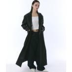 コート アウター フェイクレザーテーラードロングコート レディース