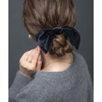 ショッピングシュシュ シュシュ 選べる8カラー！大人色スクエアリボンのベロアシュシュ