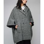 ステンカラーコート コート ヘリンボーンコート/オーバーサイズ/ケープデザイン レディース