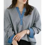 ショッピングＴシャツ tシャツ ライトダンボールデニムドッキングプルオーバー レディース