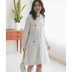 ワンピース ファンシーツイードニットミニワンピース