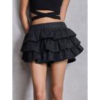 スカート GG chain glitter print tieredスカートライクショートパンツ