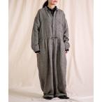 オールインワン 「Brocante / ブロカント」 リネンガーゼ千鳥チェック リンネルコンビネゾン レディース