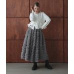 スカート ボリュームチュールロングスカート