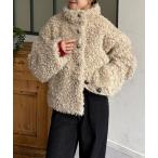 ショッピングブルゾン ブルゾン アウター プードルファーミドルジャケット レディース